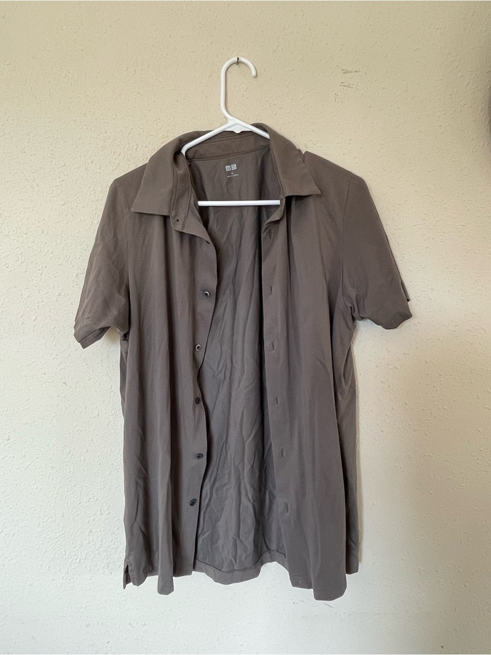 Uniqlo Men's Short-Sleeve Button Shirt Jacket - Taupe Brown